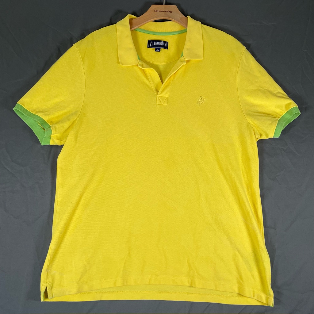 Vilebrequin Yellow Polo With Green Trim